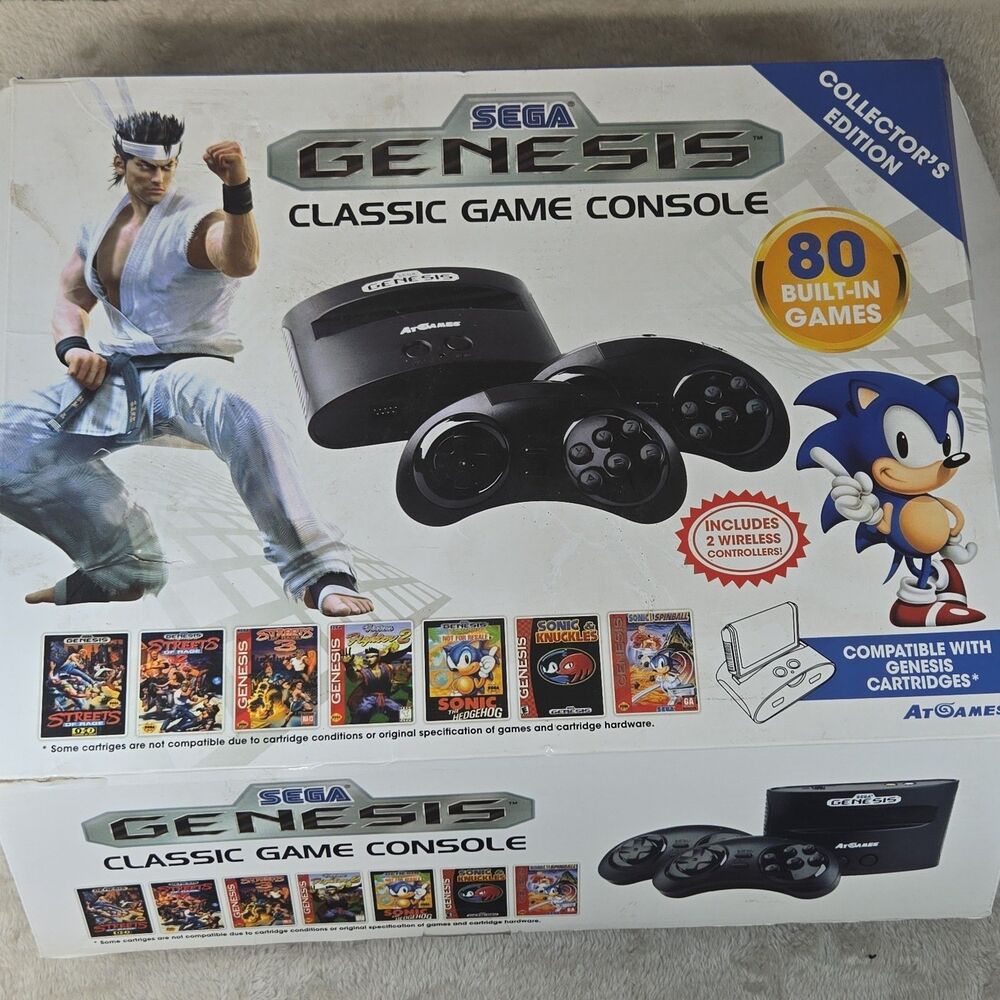 Sega Genesis Classic Game Console 80 Built-in Games Collector's Edition Wireless